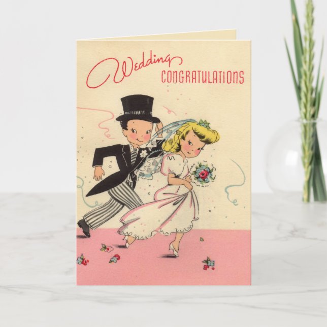 Totally Retro Wedding Congratulations Card (Front)