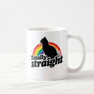TOTALLY STRAIGHT CAT - WHITE - WHITE -.png Coffee Mug