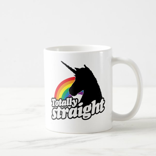 TOTALLY STRAIGHT UNICORN -.png Coffee Mug (Right)