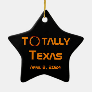 Totally Texas 2024 Solar Eclipse Ceramic Tree Decoration