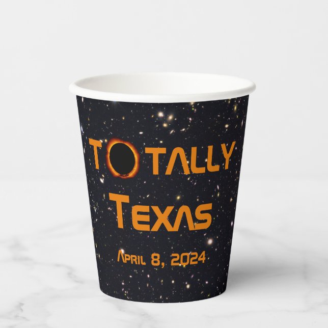 Totally Texas 2024 Solar Eclipse Paper Cups (Front)