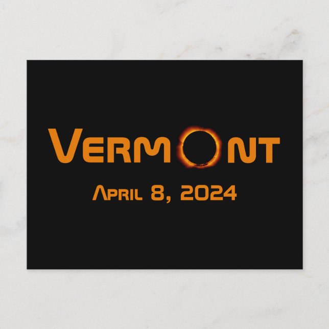 Totally Vermont 2024 Solar Eclipse  Postcard (Front)