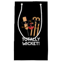Totally Wicket Funny Sports Cricket Pun Dark BG