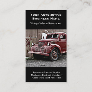 Totally Wrecked Truck with Smashed Windshield Business Card