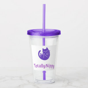 TotallyNippy Tumbler Purple Cat
