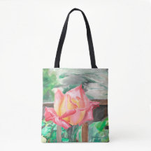 Tote, All-Over "Double Delight Rose" Amber Larsen 