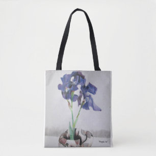 Tote, All-Over with "Purple Iris" by Amber Larsen Tote Bag