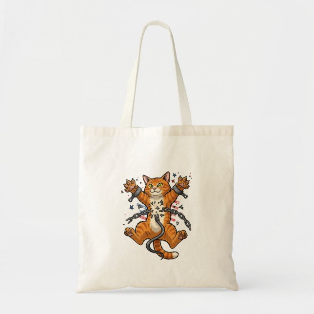 Tote-ally Free – Fierce Cat Liberation Tote Bag (Front)