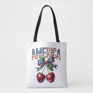 Tote-America Shoulder Tote   Patriotic Cherry Tote Bag