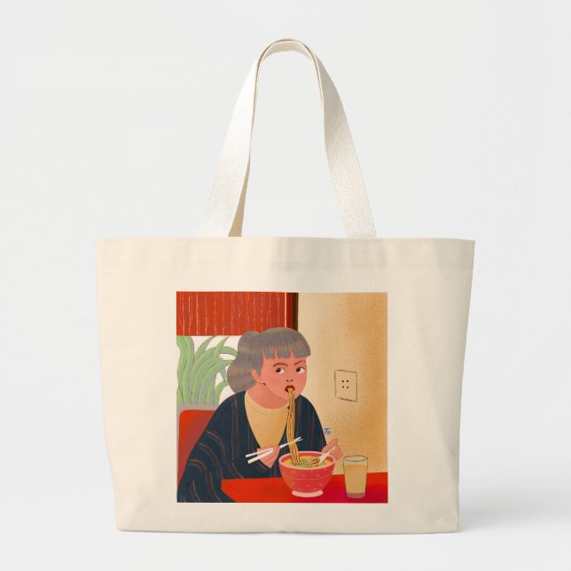 Tote-bag-1-noodle Large Tote Bag (Front)
