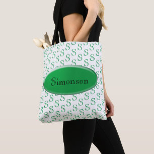 Tote Bag (ao) - Green Nameplate and Initial