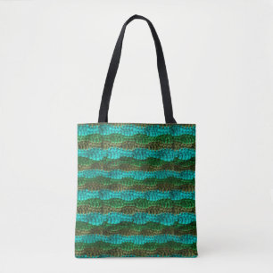 Tote Bag (ao) - Rows of Green Ripples