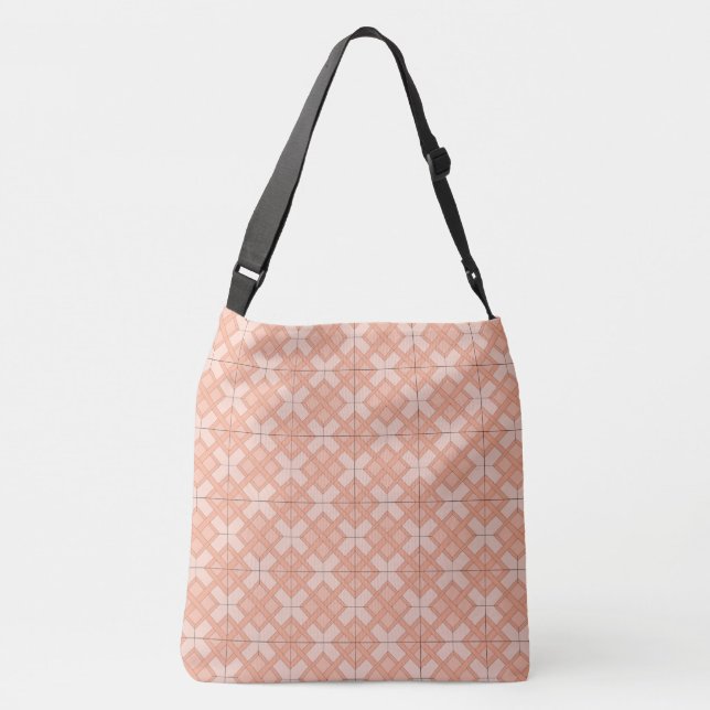 Tote Bag (ao) - Woven Lattice in Pinks (Back)