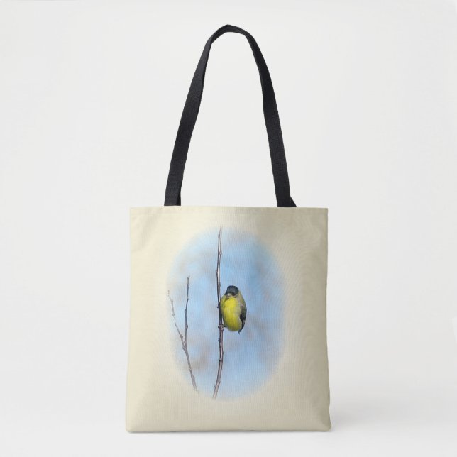 Tote Bag (ao) - Yellow Finch on Branch (Front)