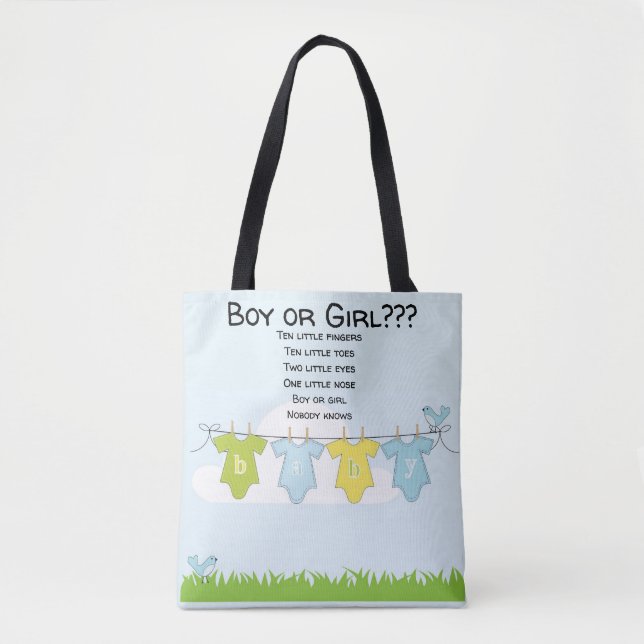 Tote Bag Babyshower Maternity Gift Bag Boy Girl (Front)