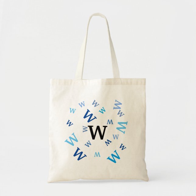 Tote Bag - Blue Letters (Front)