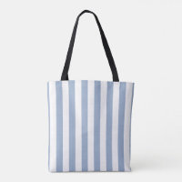 Tote Bag, Blue & White Stripe Vertical