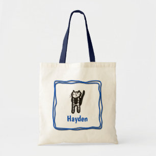 Tote Bag - Cat Letter H with Name in Frame
