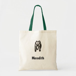 Tote Bag - Cat Letter M with Name