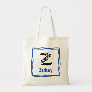 Tote Bag - Cat Letter Z with Name in Frame