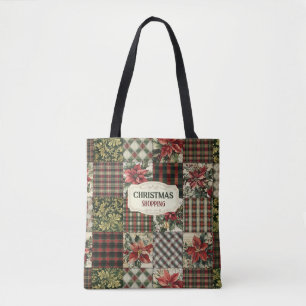 Tote Bag Christmas Vintage Patchwork