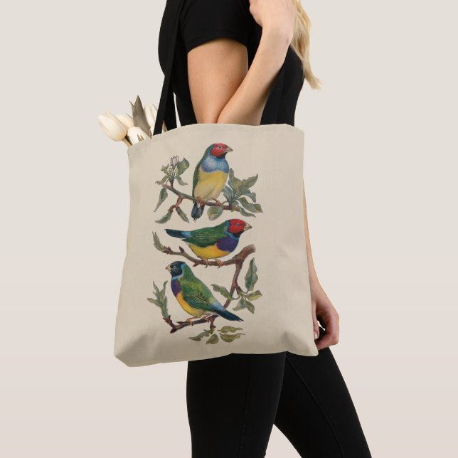 Tote Bag Colourful Birds Gift Bag Large (Close Up)