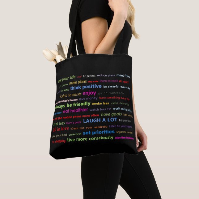 Tote Bag Colourful Resolutions Quotes Gift Bag (Close Up)