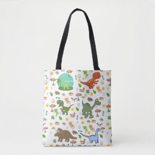 Tote Bag, Cute Dinosaur Wildlife Bag