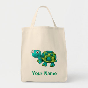 Tote Bag, Cute Tutle Cartoon, Use Your Name!