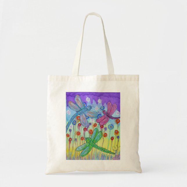 tote bag -delightful dragonflies (Front)