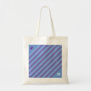 Tote Bag - Diagonal Pattern with Initials