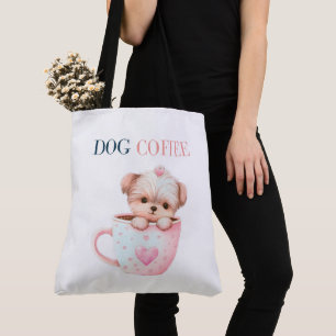 Tote Bag Dog Coffee
