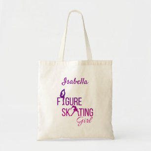Tote bag Figure skating girl purple pink