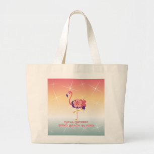 Tote Bag Flamingo Sunset Personalised Text