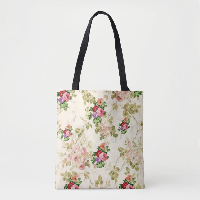 tote bag floral flowers (Front)