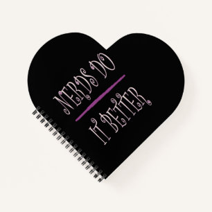 Tote bag for Nerds black with fancy text Notebook