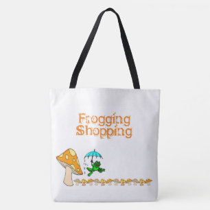 Tote Bag Frogging Shopping Mushroom