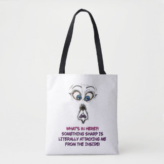 ⁠  Tote bag | Funny Expressive Face Quote 