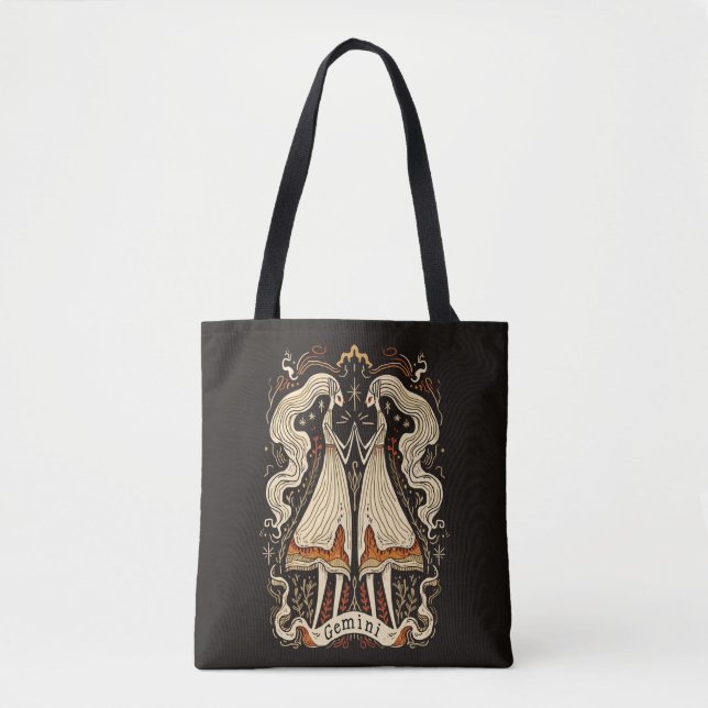Tote Bag Gemini Celestial Zodiac Art (Front)