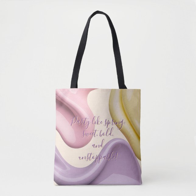 Tote bag in stylish abstract graphic (Front)
