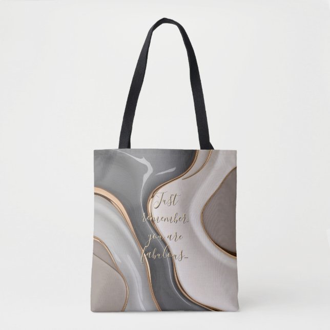 Tote bag in stylish abstract graphic (Front)