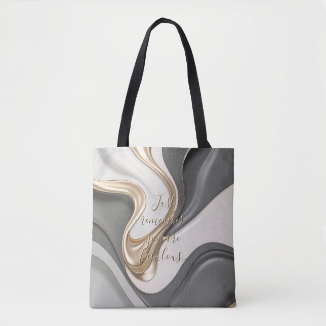 Tote bag in stylish abstract graphic (Front)