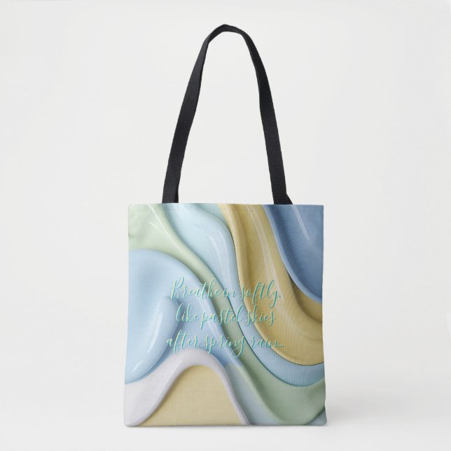 Tote bag in stylish abstract graphic (Front)