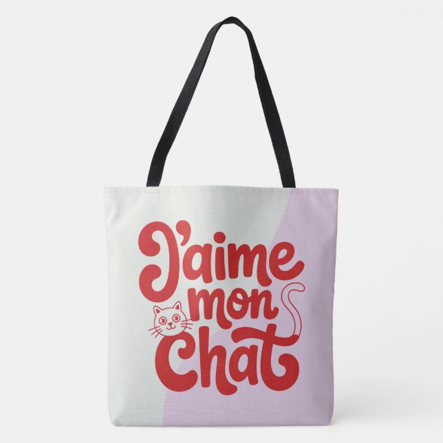 Tote Bag J’aime mon chat (Front)