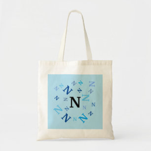 Tote Bag - Jumbled Letters in Blues