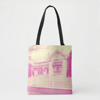 Tote Bag - 'Kensington House' (Pink/Cream)