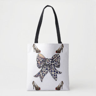 tote bag leopard bows