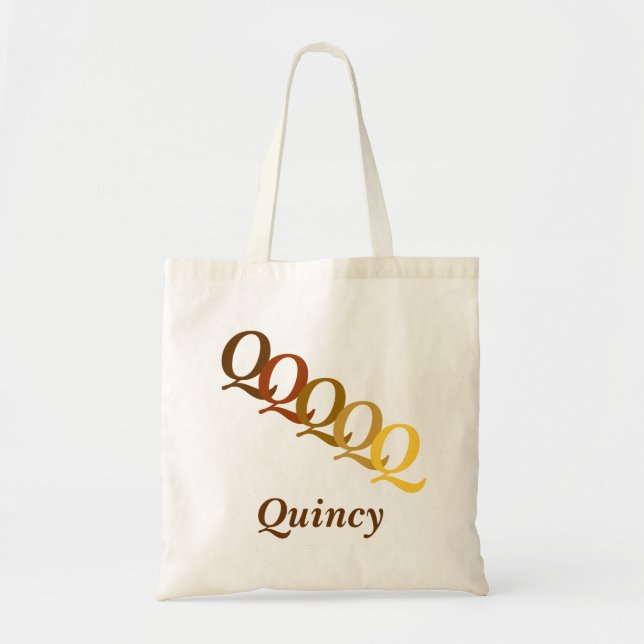 Tote Bag - Letters and Name in Browns (Front)