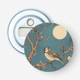 Tote bag - Moonlit Bird on Blossom Branch Bottle Opener