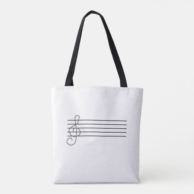 Tote bag, music notes and staff (Back)